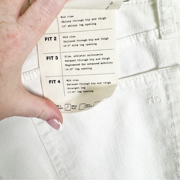 NWT Rag & Bone Fit 2 Slim Fit Jeans in Optic White Size 29